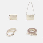 Damen Echtleder Schloss Crossbody Umhängetasche In Minimalistisch