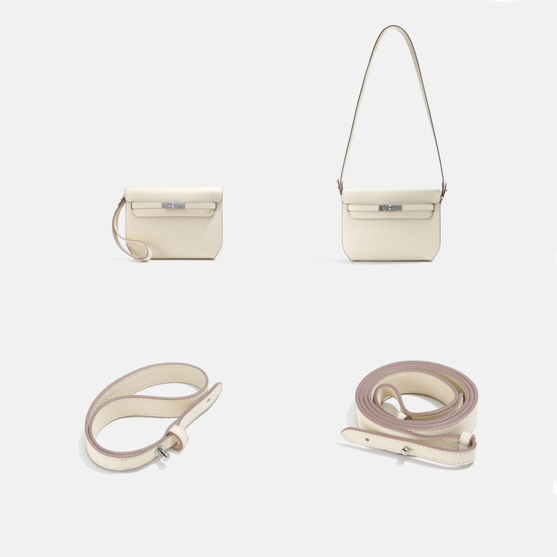 Damen Echtleder Schloss Crossbody Umhängetasche In Minimalistisch