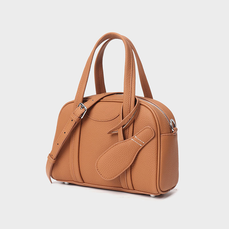 Women's Genuine Leather Minimalist Zipper Crossbody Handbag