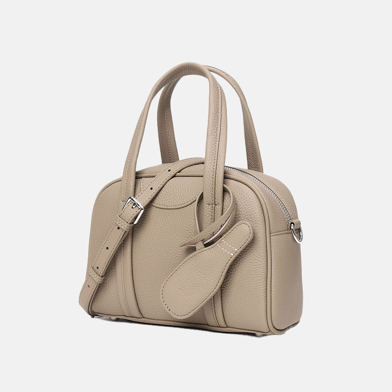 Damen Echtes Leder Minimalistische Crossbody Handtasche mit Reißverschluss