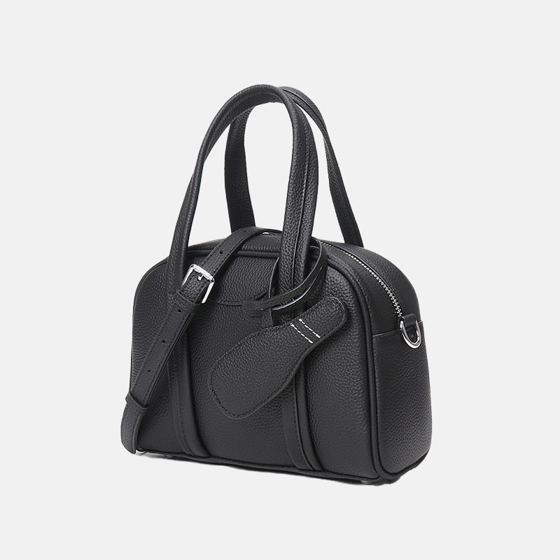 Damen Echtes Leder Minimalistische Crossbody Handtasche mit Reißverschluss