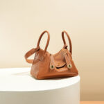 Women's Minimalist Genuine Leather Cat Eye Decorated Crossbody Shoulder Handbag