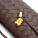 Women's Minimalist Woven Genuine Leather Crossbody Baguette Handbags