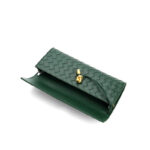 Women's Minimalist Woven Genuine Leather Crossbody Baguette Handbags