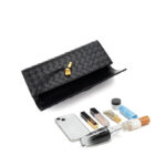 Women's Minimalist Woven Genuine Leather Crossbody Baguette Handbags
