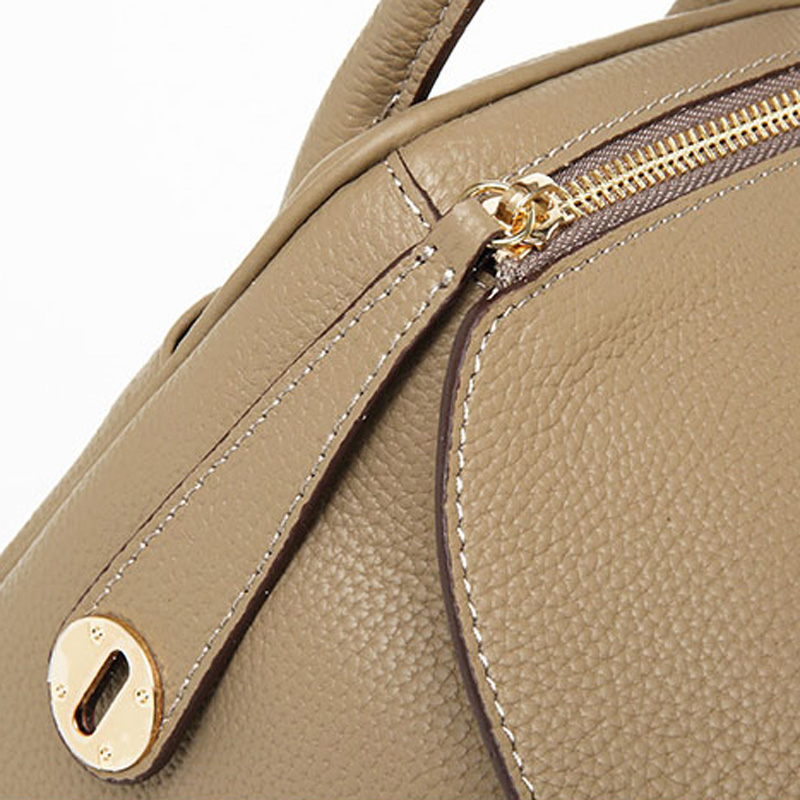Sac à main en cuir véritable avec fermeture à glissière et bandoulière pour femmes