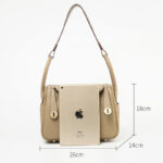 Sac à main en cuir véritable avec fermeture à glissière et bandoulière pour femmes