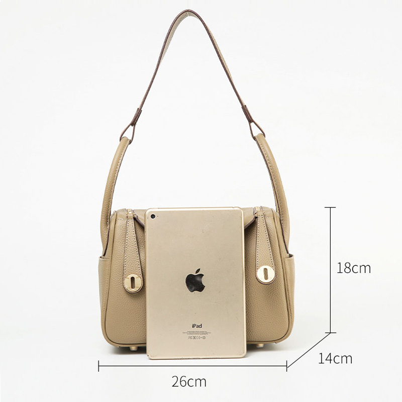 Sac à main en cuir véritable avec fermeture à glissière et bandoulière pour femmes