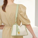 Women's Vintage Leather Colorblock Crossbody Shoulder Bag