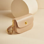 Women's Vintage Minimalist Genuine Leather Lock Chain Crossbody Shoulder Bag