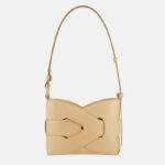 Women's Woven Geometric Y-Shaped Crossbody Shoulder Bucket Bag