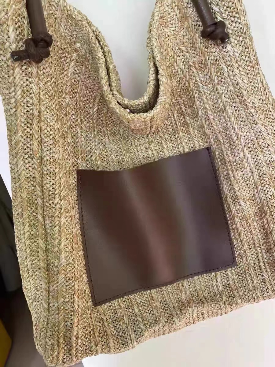 Women's Woven Tote Bag in Straw Material with Spacious Interior photo review