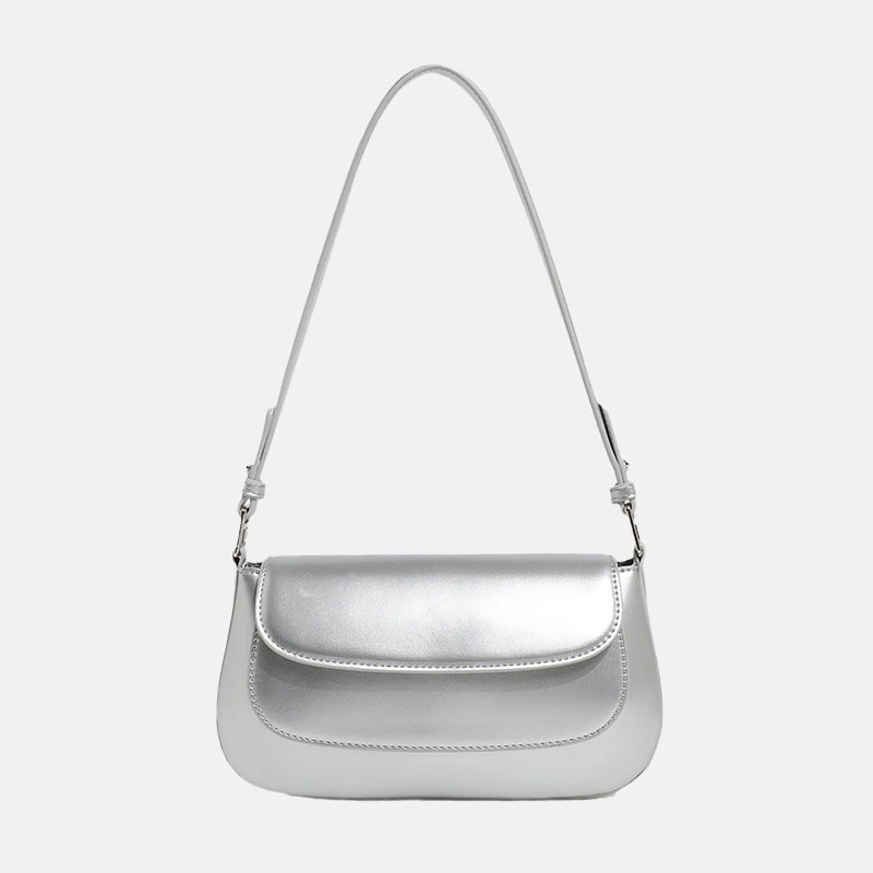 Women's Microfiber Leather Magnetic Closure Shoulder Bag