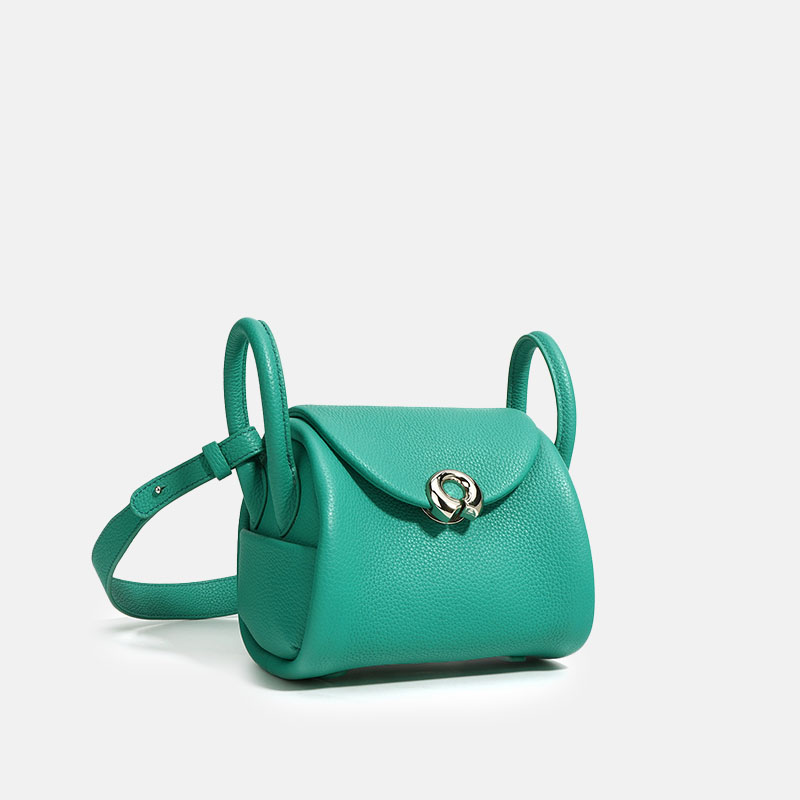 Women's Mini Minimalist Genuine Leather Buckle Handbag