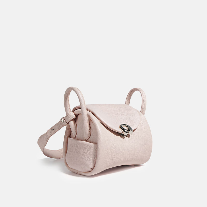 Mini sac à main minimaliste à boucle en cuir véritable pour femmes