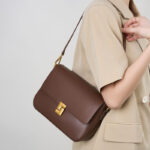 Women's Vintage Genuine Leather Lock Shoulder Bags