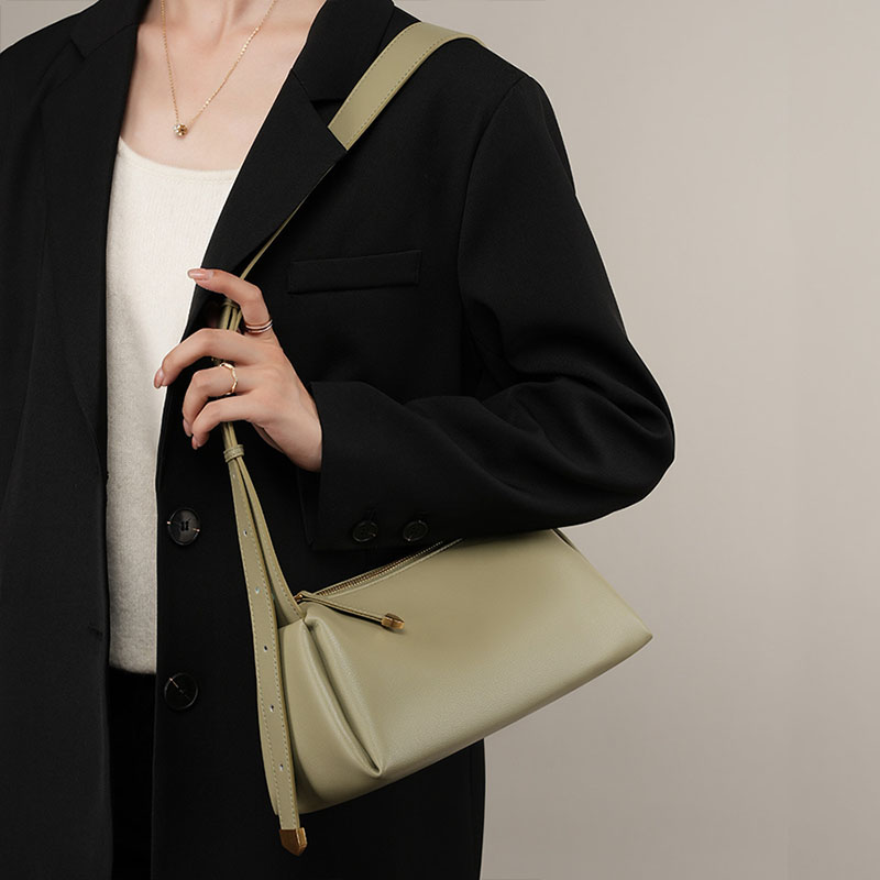 Sacs Baguette Vintage en cuir véritable souple pour femmes