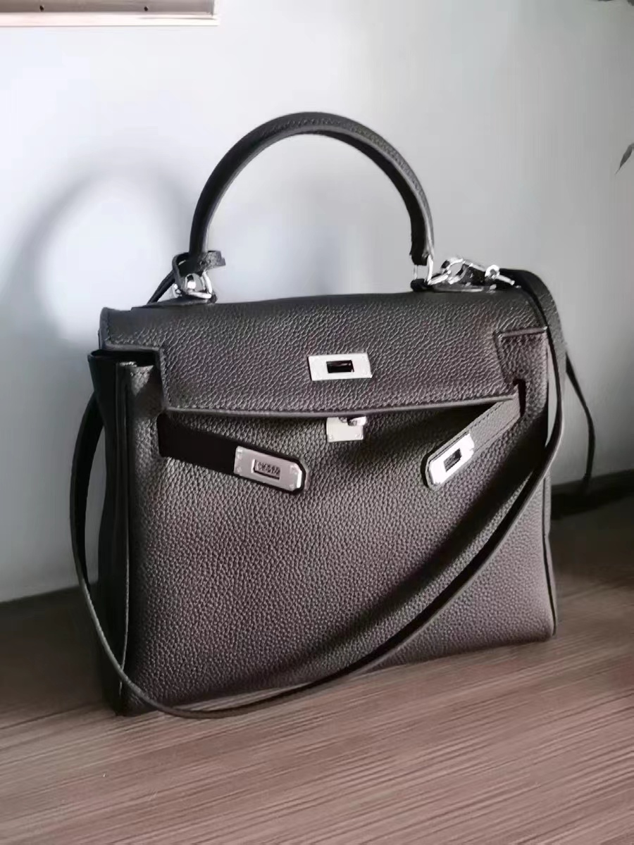 Women's Black Leather Crossbody Top Handle Bag photo review