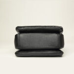 Women's Black Genuine Leather Floral Embossed Crossbody Tote Bag