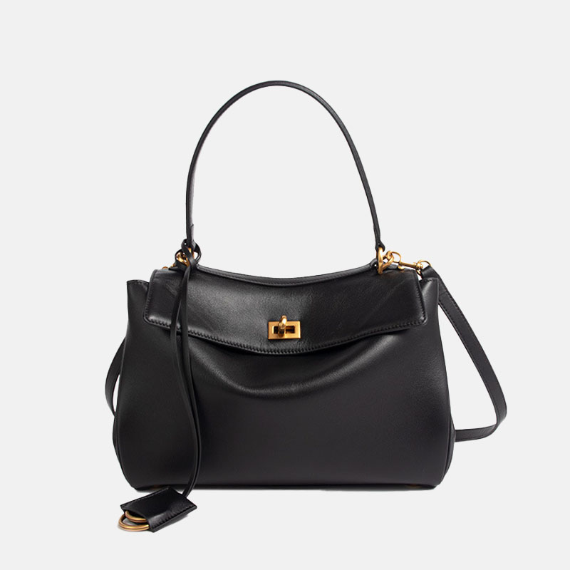 Sac à bandoulière en cuir noir pour femmes