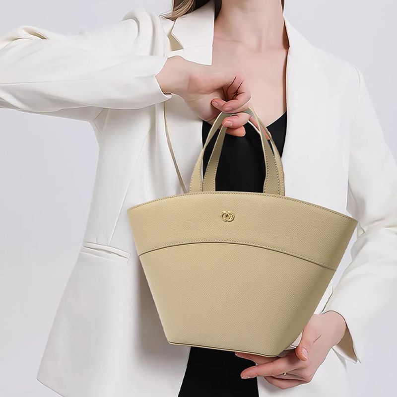 Fourre-tout minimaliste en cuir véritable pour femmes