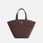 Minimalistische Muschel-Tasche aus echtem Leder für Damen