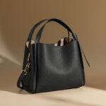 Women's Genuine Leather Minimalist Shoulder Bucket Bag