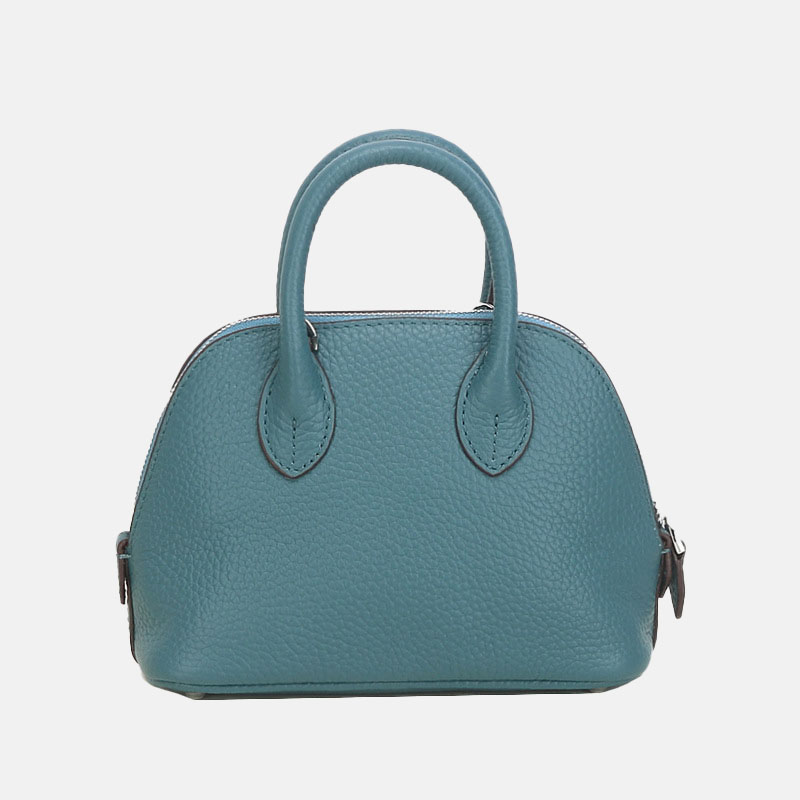 Sac à main en cuir véritable à fermeture éclair en forme de coquillage pour femmes
