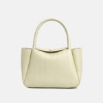 Damen Mini-Tasche aus echtem Leder in minimalistischer Yuanbao-Form