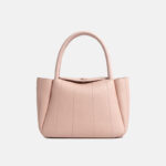 Damen Mini-Tasche aus echtem Leder in minimalistischer Yuanbao-Form