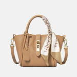 Sac fourre-tout minimaliste en cuir véritable avec serrure pour femmes