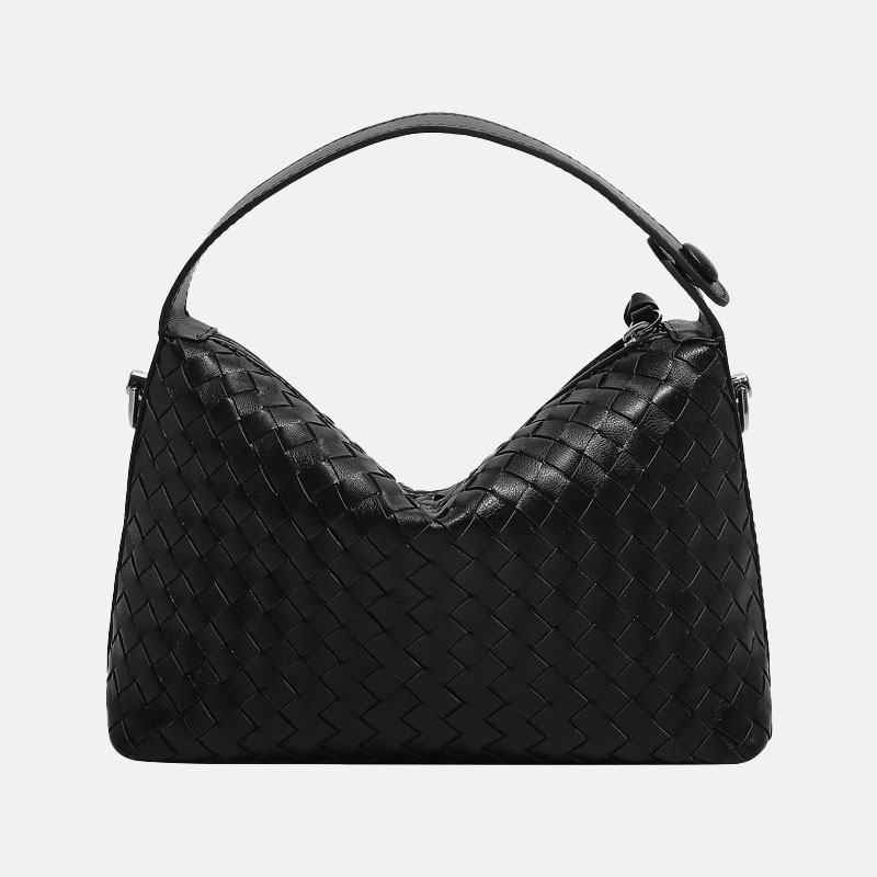 Women's Minimalist Woven Leather Chain Handbag