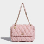 Women's Quilted Chain Strap Pleated Crossbody Bag