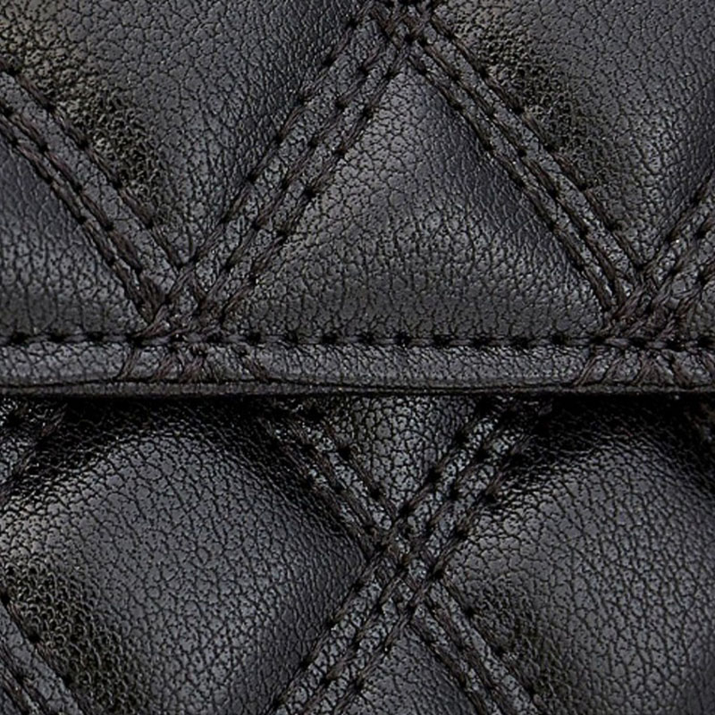 Women's Quilted Genuine Leather Lock Chain Crossbody Bag