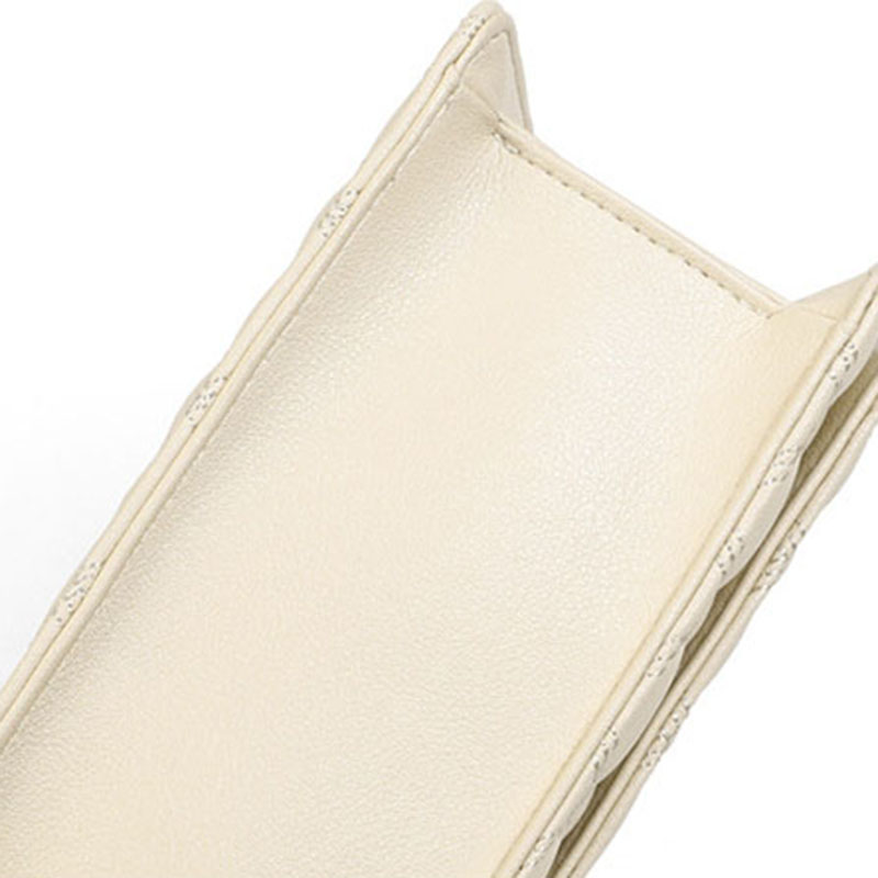 Women's Quilted Genuine Leather Lock Chain Crossbody Bag