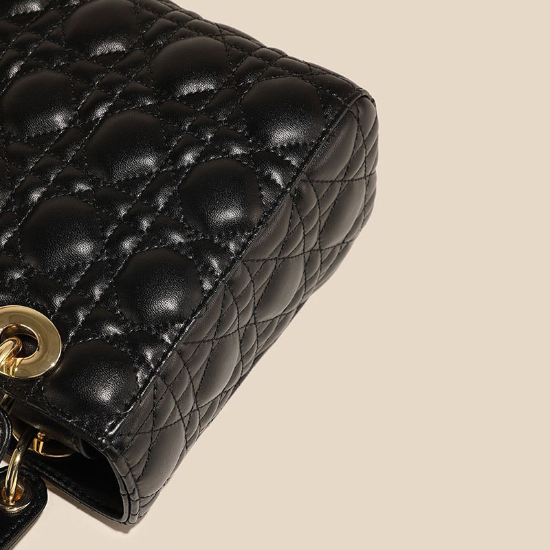 Kleine gesteppte minimalistische Damenhandtasche mit goldener Hardware