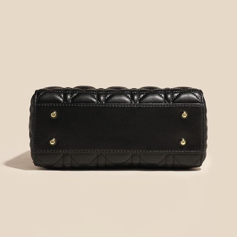 Kleine gesteppte minimalistische Damenhandtasche mit goldener Hardware