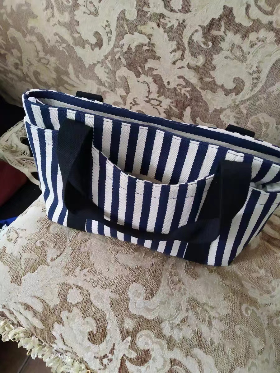 Women's Large Stripes Canvas Tote Bags photo review