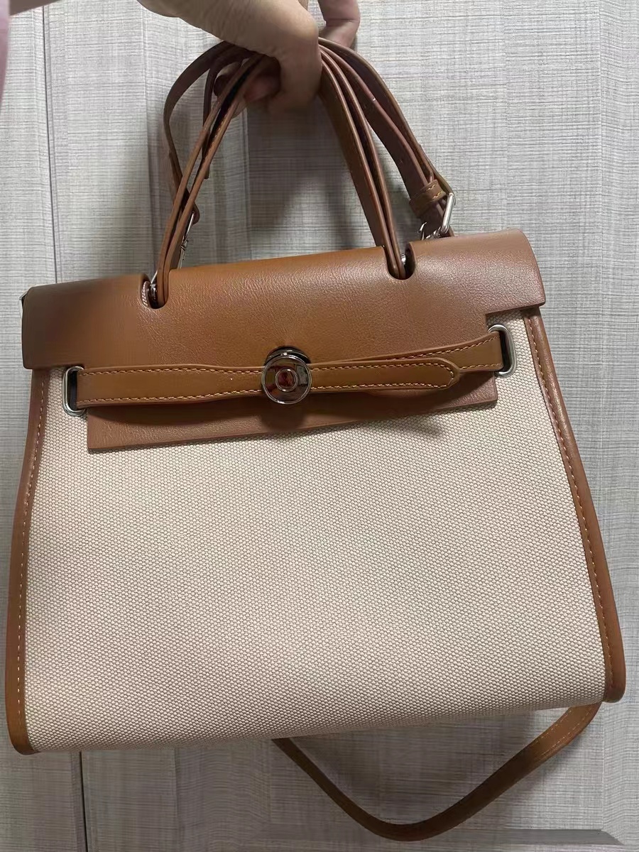 Women's Two Tone Top Handle Bags with Shoulder Strap photo review