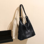 Women's Genuine Leather Braided Strap Zipper Tote Bag