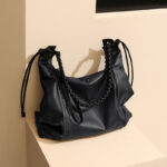 Women's Genuine Leather Braided Strap Zipper Tote Bag