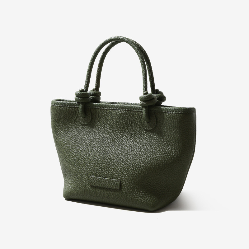 Minimalistische Tote Bucket Bag für Damen aus echtem Leder