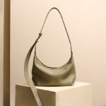 Women's Genuine Leather Minimalist Zip-Top Crossbody Shoulder Bag