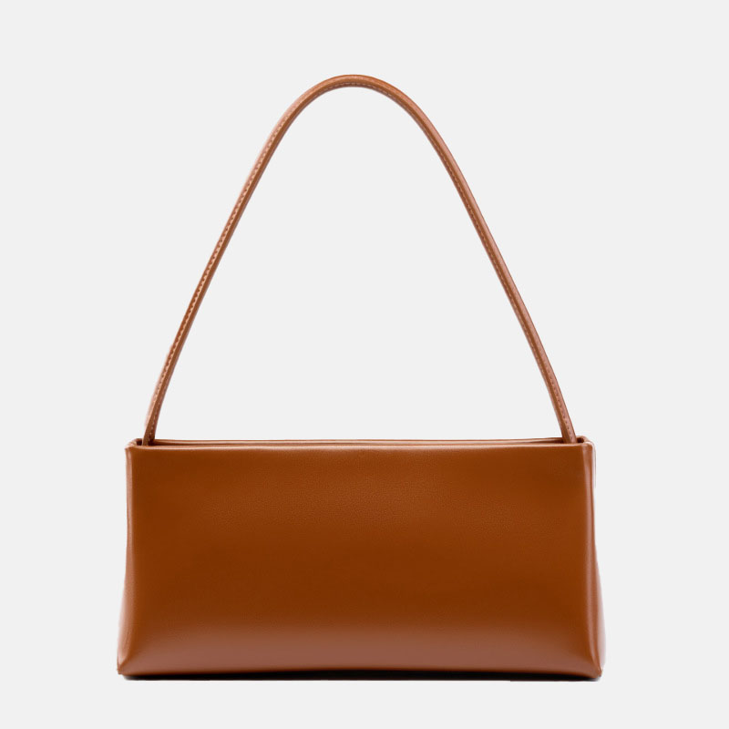 Minimalistische Baguette-Tasche aus echtem Leder für Damen