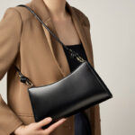 Women's Minimalist Genuine Leather Baguette Shoulder Bag