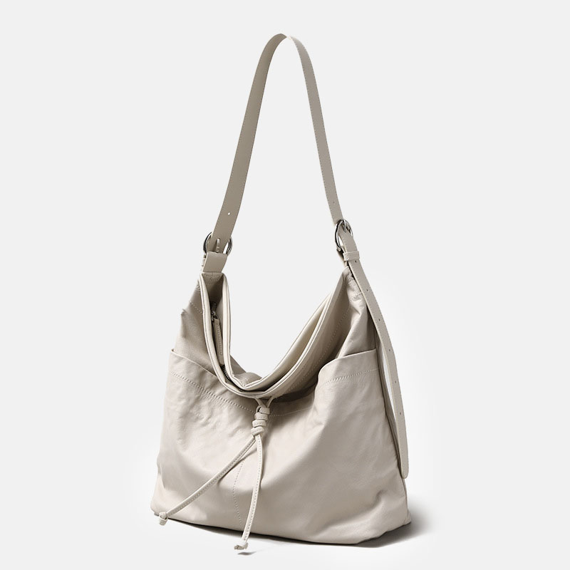 Women's Minimalist Genuine Leather Hobo Shoulder Bag