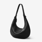 Damen Minimalist Echtes Leder Lychee Textur Schultertasche Hobo Bag