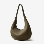 Damen Minimalist Echtes Leder Lychee Textur Schultertasche Hobo Bag