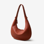 Women's Minimalist Genuine Leather Lychee Texture Shoulder Hobo Bag