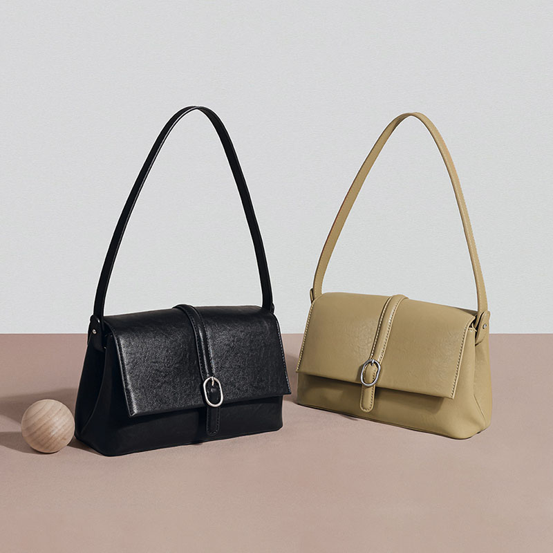 Sac à bandoulière minimaliste en cuir véritable à fermeture magnétique pour femmes